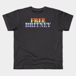 Rainbow Stripes Typography for Free Britney Kids T-Shirt